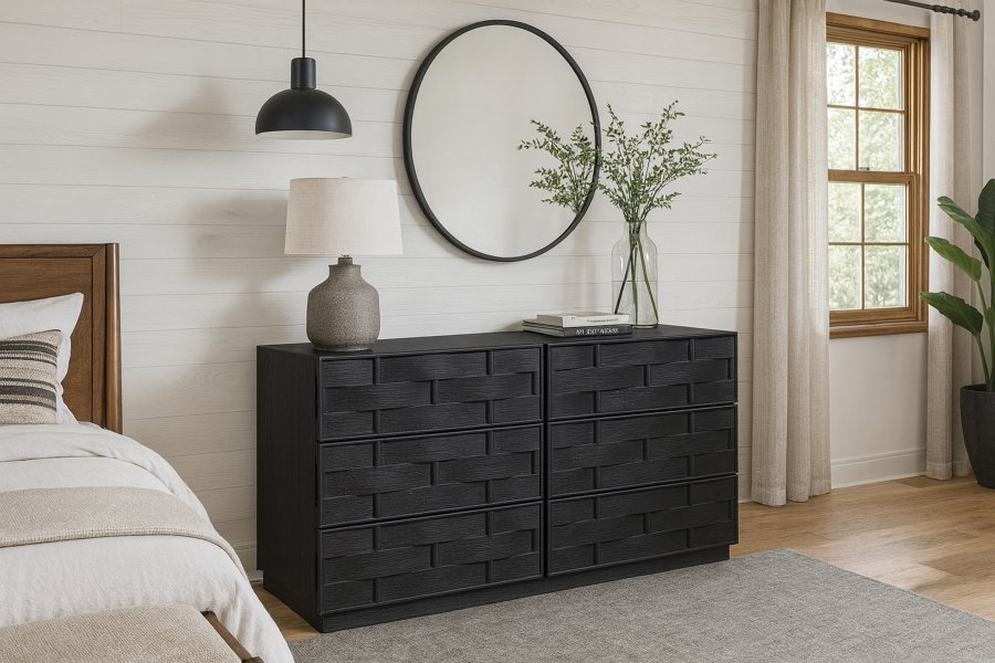 48596-1.jpg Weave Oak Veneer Dresser - Image 2