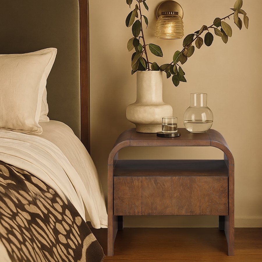 49242-1.jpg Giada Solid Wood And Veneer Nightstand - Image 2