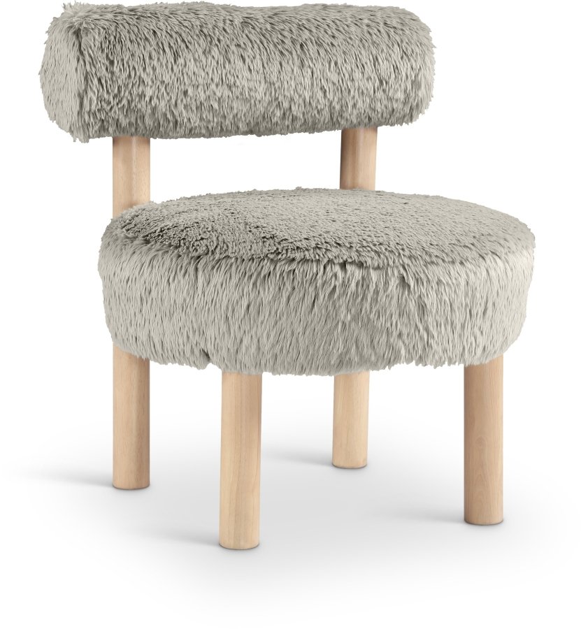 Ambre Vegan Shearling Fabric Upholstered Accent Chair