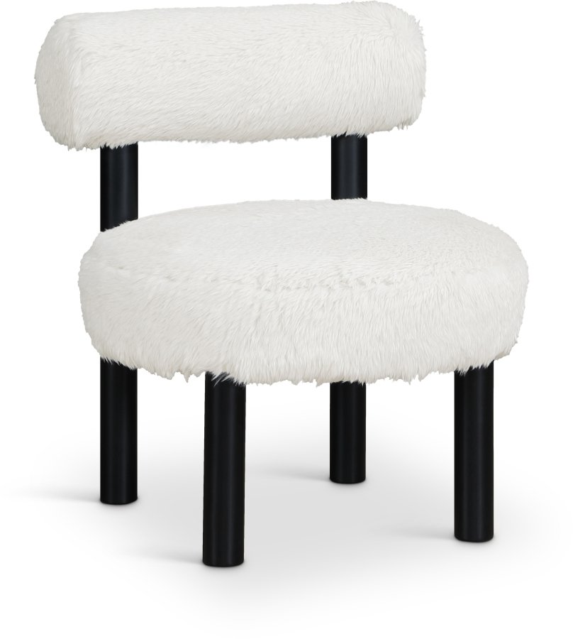 Ambre Vegan Shearling Fabric Upholstered Accent Chair