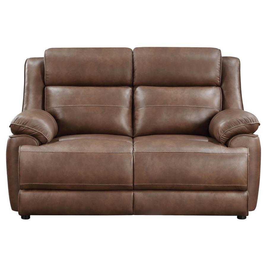 508282_03x900.jpg ELLINGTON UPHOLSTERED PADDED ARM LOVESEAT DARK BROWN - Image 3