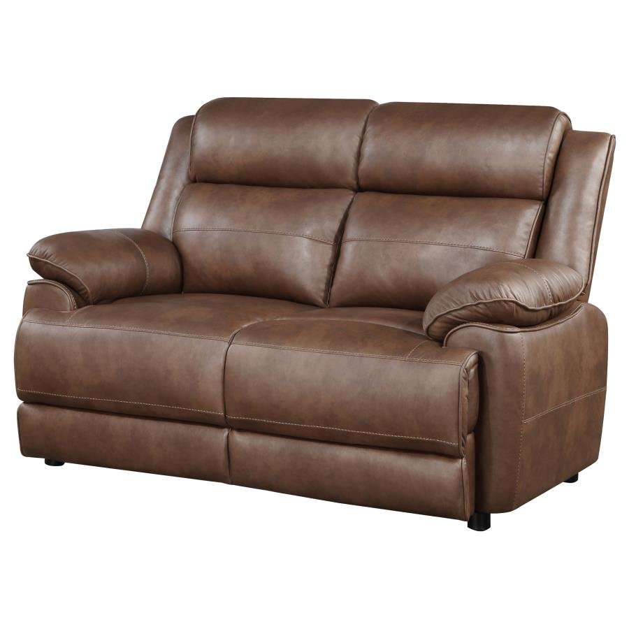 508282_04x900.jpg ELLINGTON UPHOLSTERED PADDED ARM LOVESEAT DARK BROWN - Image 4
