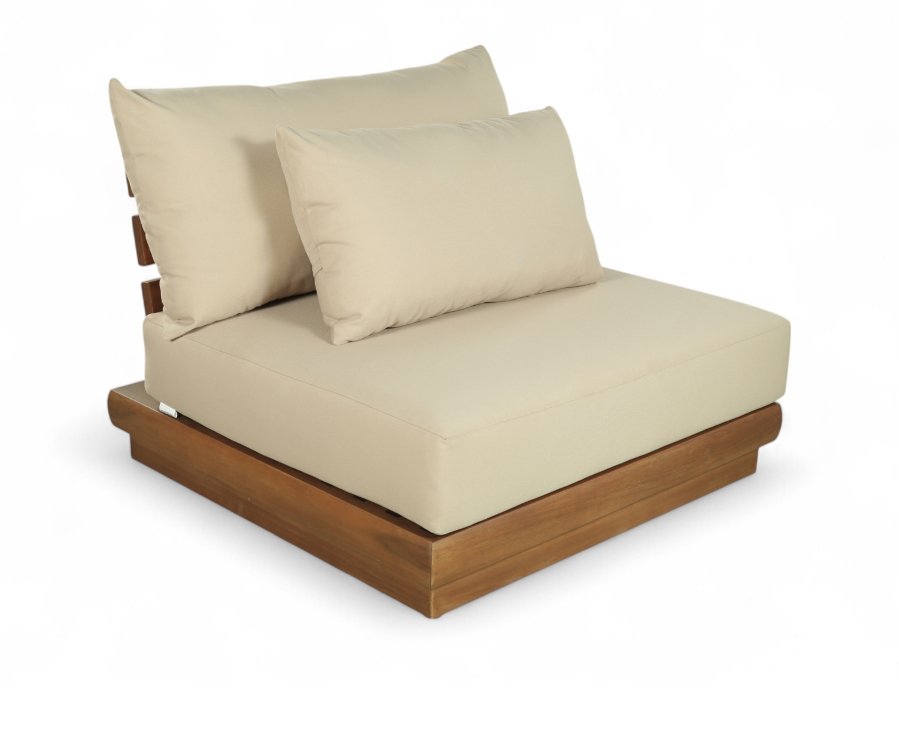 Mirella Water Resistant Fabric Upholstered Outdoor Patio Armless Modular Chair