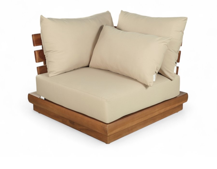 Mirella Water Resistant Fabric Upholstered Outdoor Patio Corner Modular Chair