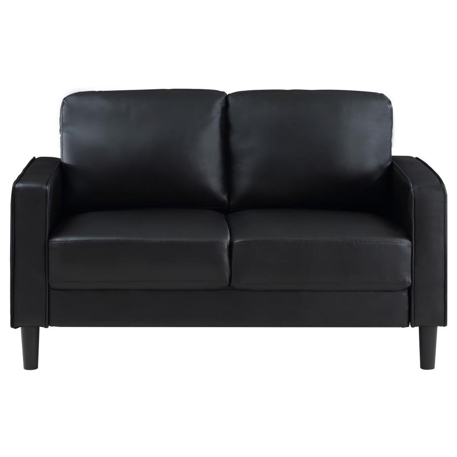 508362_03x900.jpg RUTH UPHOLSTERED TRACK ARM LOVESEAT BLACK - Image 3