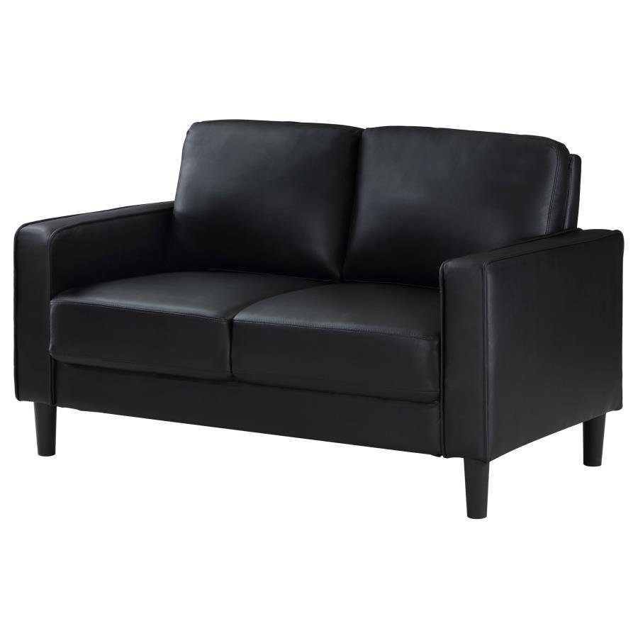 508362_04x900.jpg RUTH UPHOLSTERED TRACK ARM LOVESEAT BLACK - Image 4