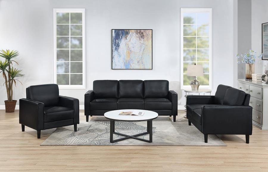 508362_11x900.jpg RUTH UPHOLSTERED TRACK ARM LOVESEAT BLACK - Image 11