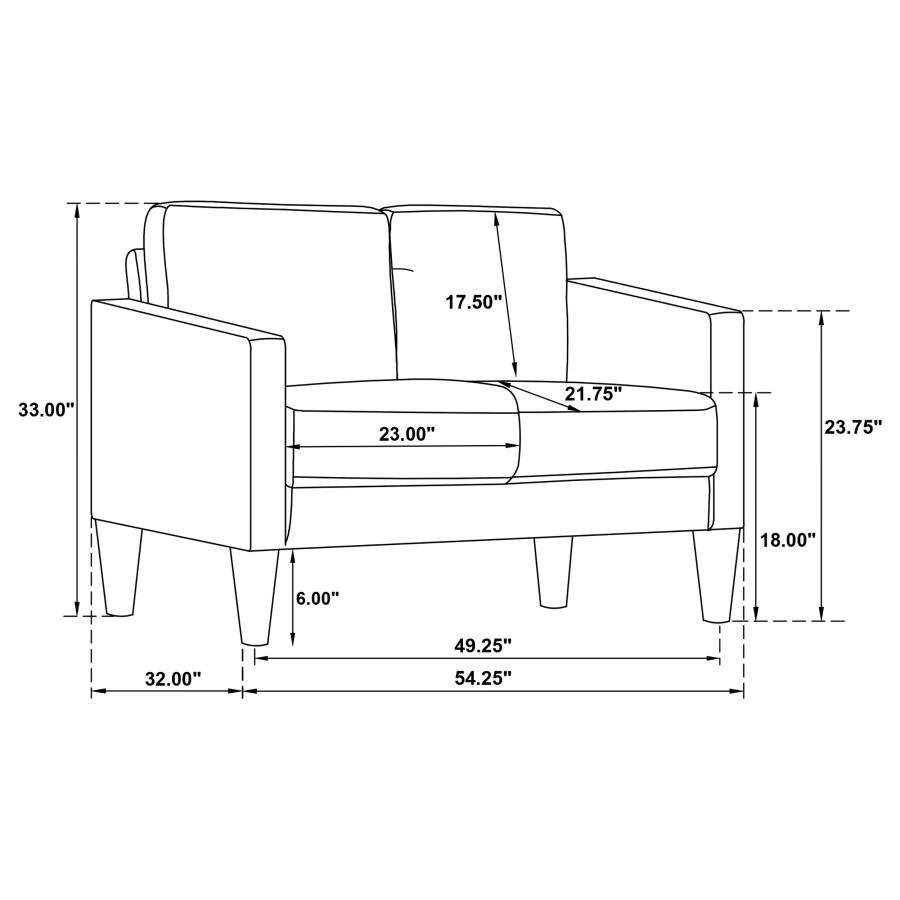 508365-S3_17x900.jpg RUTH 3-PIECE UPHOLSTERED TRACK ARM SOFA SET GREY - Image 17