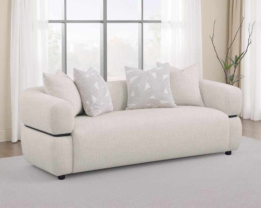 508961_01x900.jpg JEANETTE 84-INCH FABRIC UPHOLSTERED ROUND ARM SOFA BEIGE - Image 2