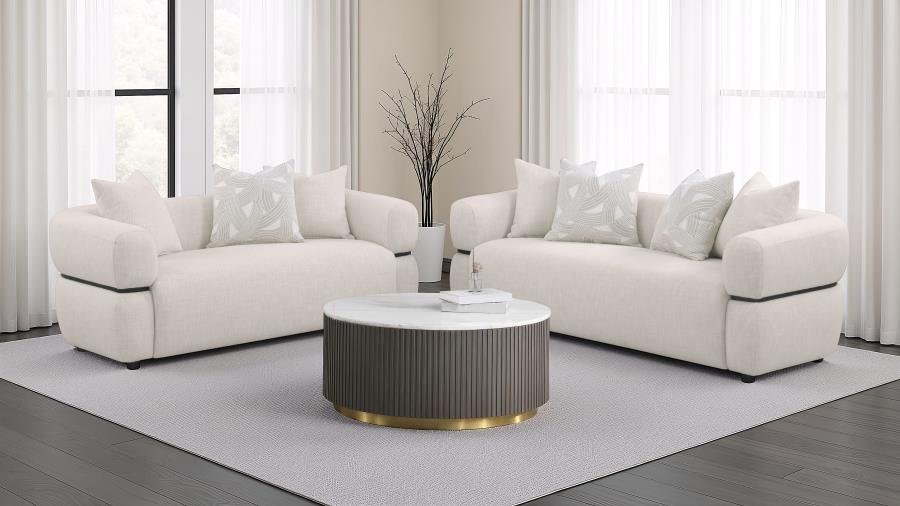 508961_12x900.jpg JEANETTE 84-INCH FABRIC UPHOLSTERED ROUND ARM SOFA BEIGE - Image 12