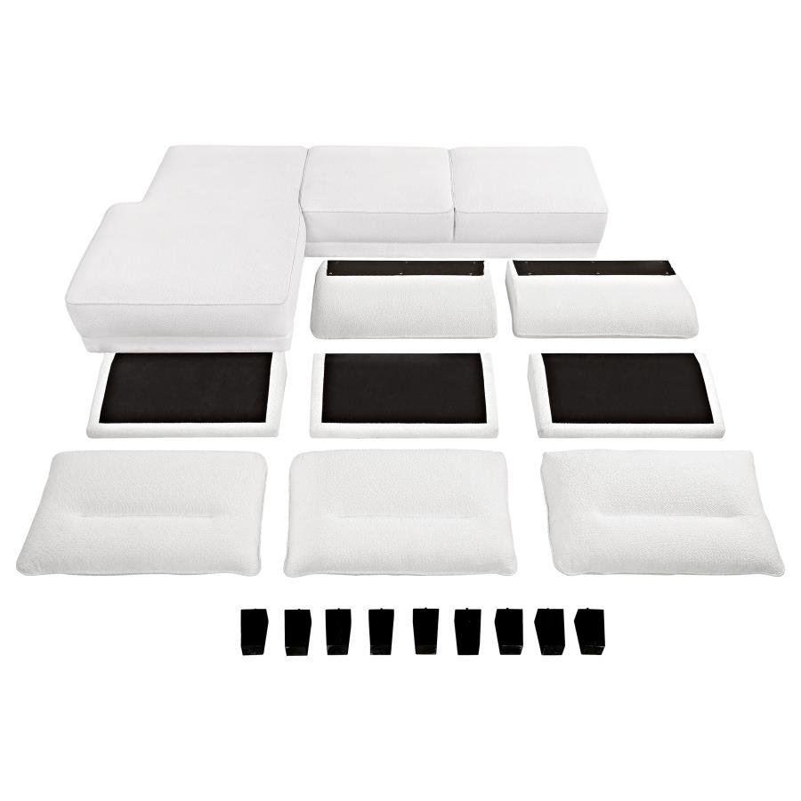 509550_17x900.jpg CASPIAN UPHOLSTERED CURVED ARM CHAISE SECTIONAL SOFA WHITE - Image 17