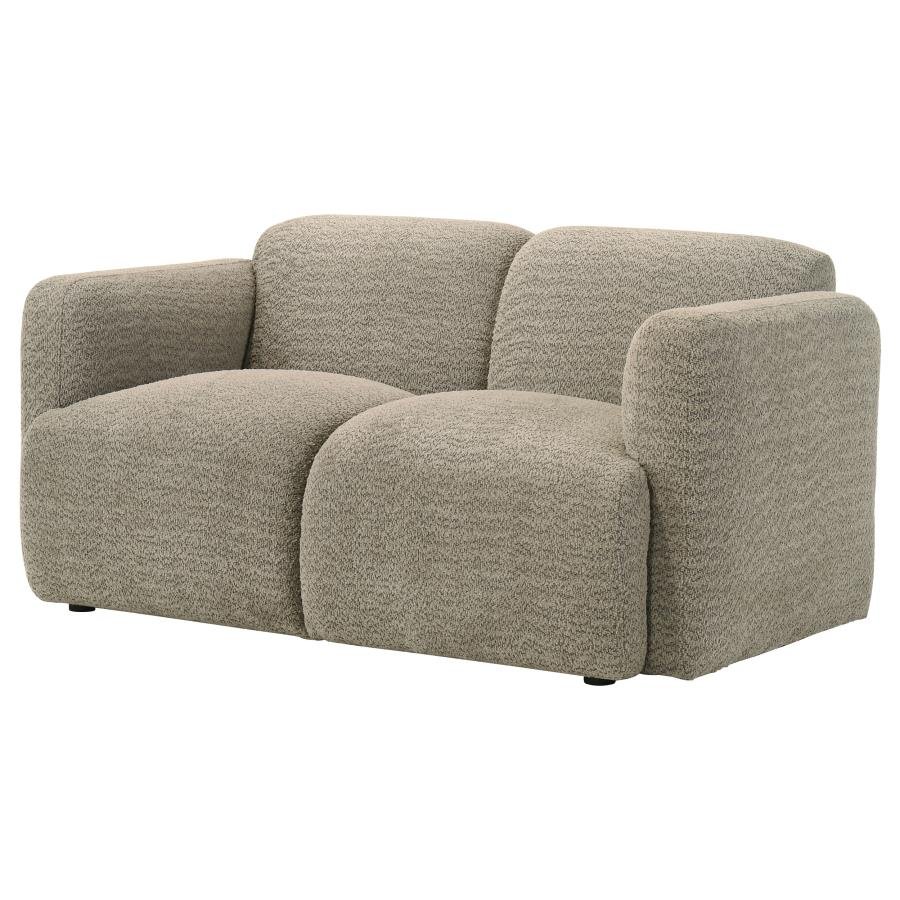 509815_04x900.jpg DORSET FABRIC UPHOLSTERED ROUND TRACK ARM LOVESEAT BROWN - Image 4