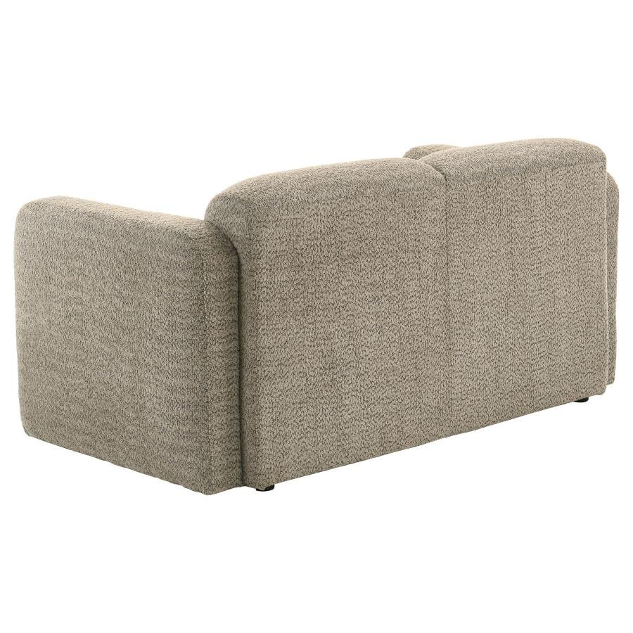 509815_06x900.jpg DORSET FABRIC UPHOLSTERED ROUND TRACK ARM LOVESEAT BROWN - Image 6