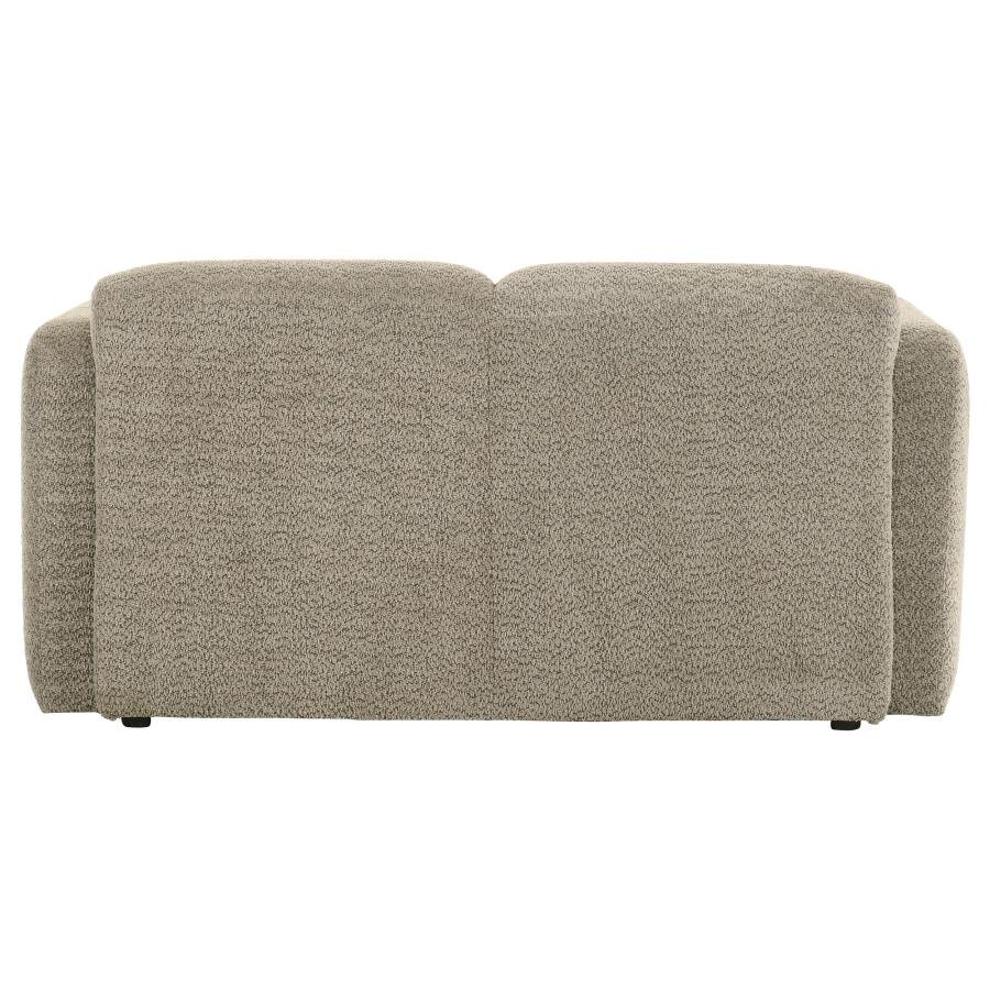 509815_07x900.jpg DORSET FABRIC UPHOLSTERED ROUND TRACK ARM LOVESEAT BROWN - Image 7