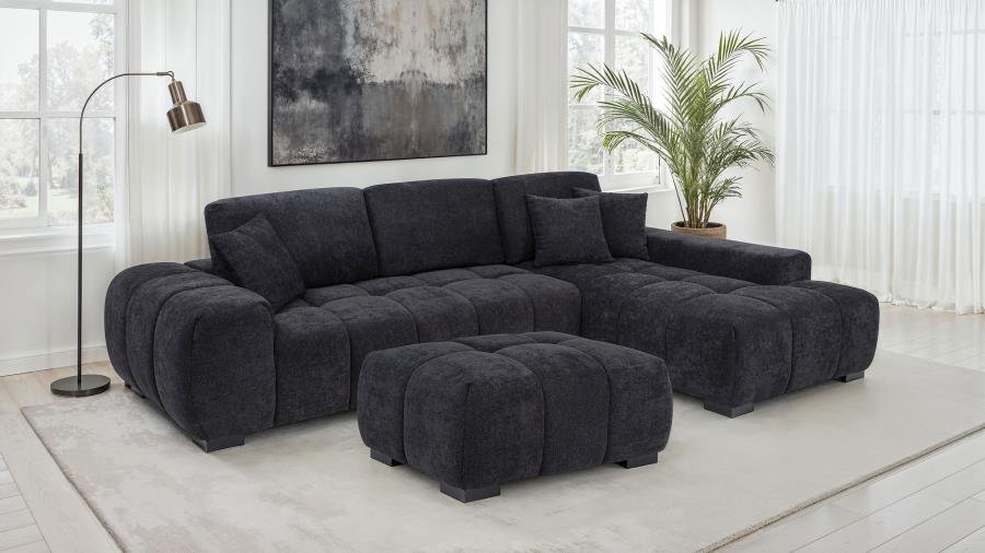 511061_09x900.jpg OCTAVIA UPHOLSTERED SECTIONAL CHAISE SOFA BLACK - Image 9