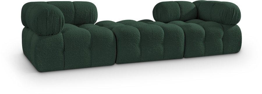Ames 102″ Boucle Fabric Upholstered 3pc. Modular Sofa