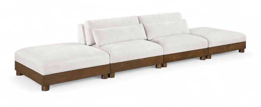 Turin 160″ Chenille Fabric Upholstered 4pc. Modular Sofa