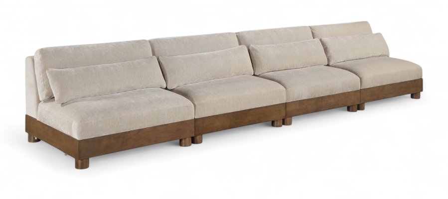 Turin 160″ Chenille Fabric Upholstered 4pc. Modular Sofa