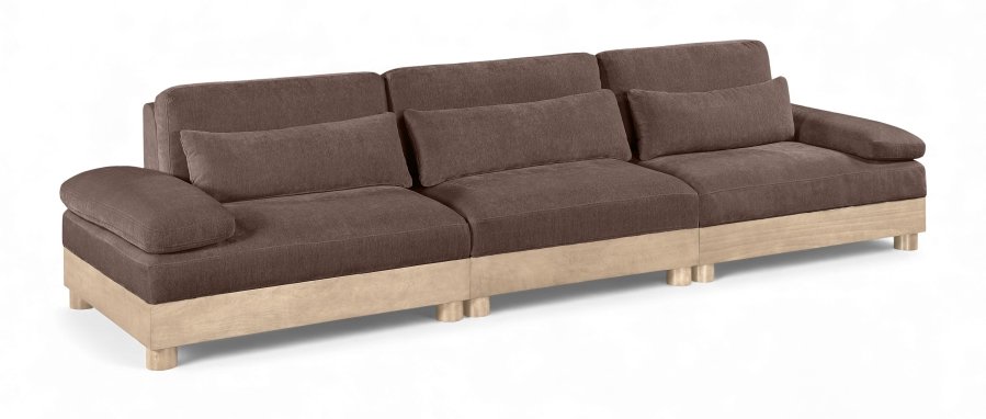 Turin 135.5″ Chenille Fabric Upholstered 3pc. Modular Sofa