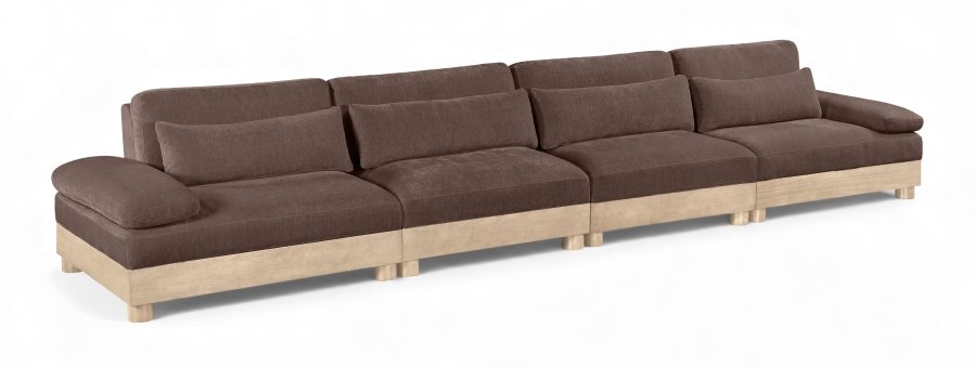 Turin 175.5″ Chenille Fabric Upholstered 4pc. Modular Sofa