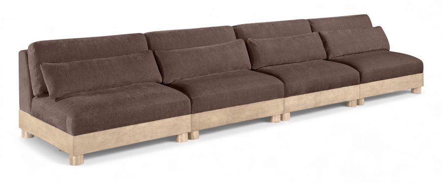 Turin 160″ Chenille Fabric Upholstered 4pc. Modular Sofa