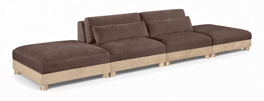Turin 160″ Chenille Fabric Upholstered 4pc. Modular Sofa