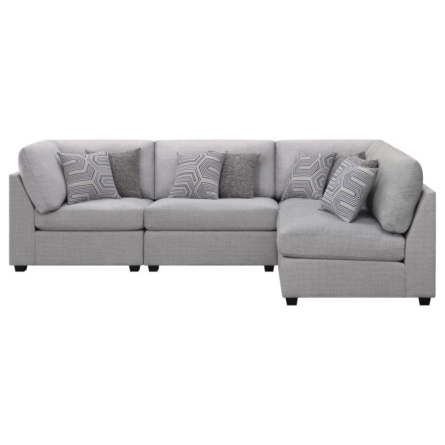 551511-S4B_03x900.jpg CAMBRIA 4-PIECE UPHOLSTERED MODULAR SECTIONAL SOFA GREY - Image 3