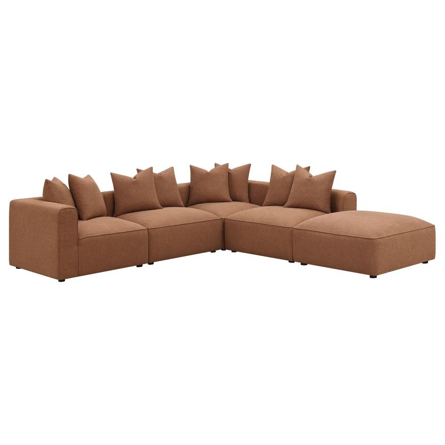 551591-SET_03x900.jpg JENNIFER 6-PIECE UPHOLSTERED MODULAR SECTIONAL TERRACOTTA - Image 3