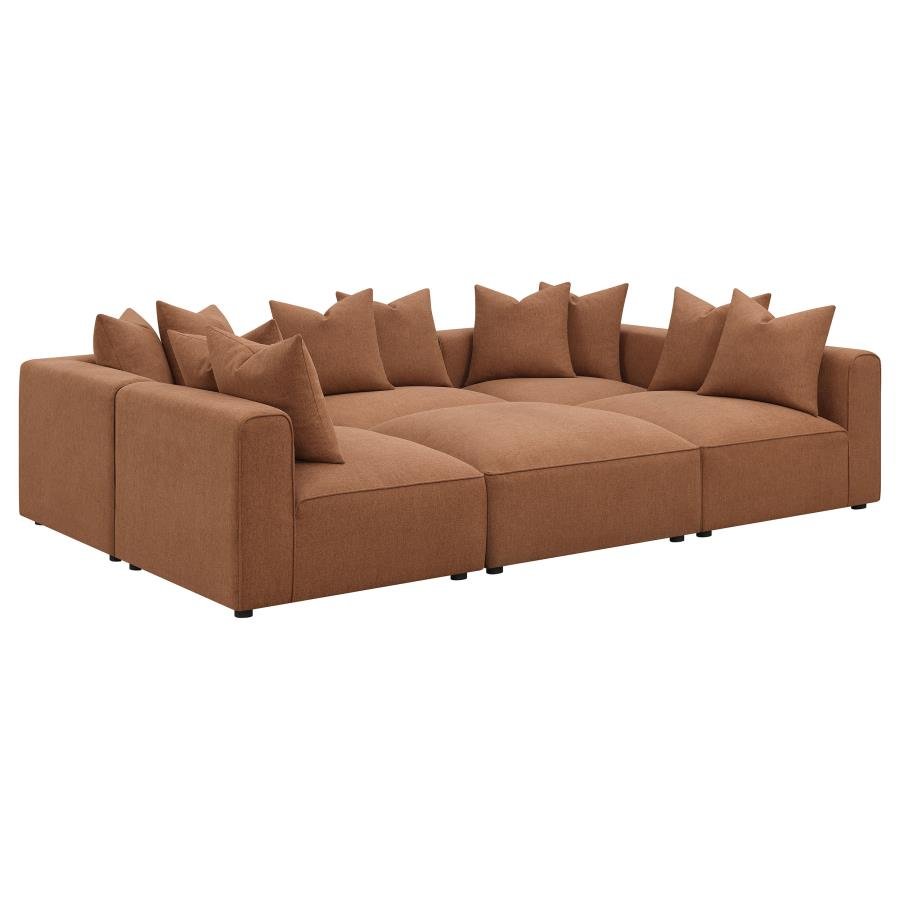 551591-SET_07x900.jpg JENNIFER 6-PIECE UPHOLSTERED MODULAR SECTIONAL TERRACOTTA - Image 7