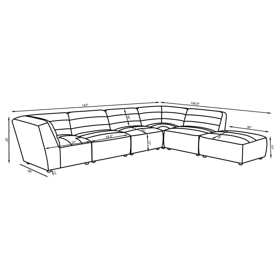 551621-SET_11x900.jpg SUNNY 6-PIECE UPHOLSTERED MODULAR SECTIONAL SOFA NATURAL - Image 11