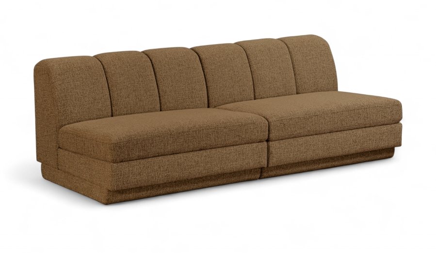 Modari 80″ Fabric Upholstered 2pc. Armless Modular Sofa