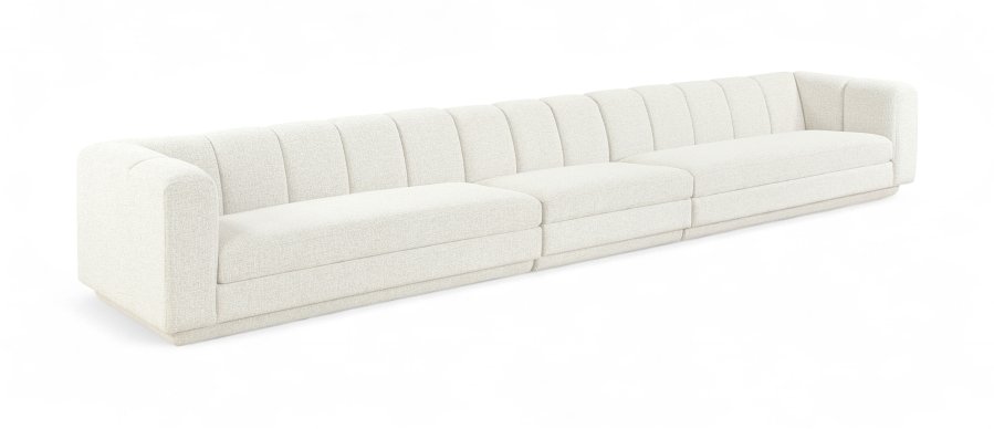 Modari 193.5″ Fabric Upholstered 3pc. Modular Sofa