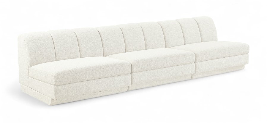 Modari 120″ Fabric Upholstered 3pc. Armless Modular Sofa