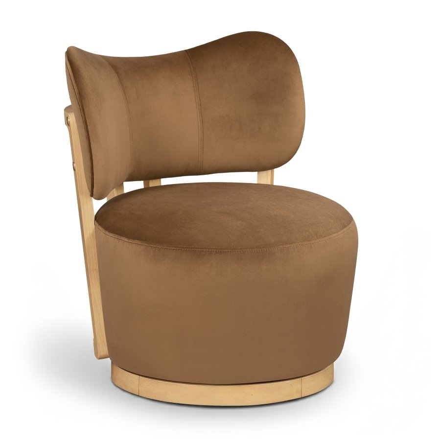 Elara Velvet Upholstered Swivel Chair
