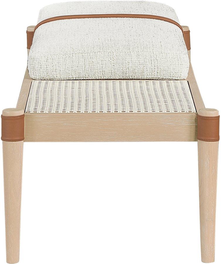 57883-7.jpg Nara Linen Textured Fabric Upholstered Bench - Image 8