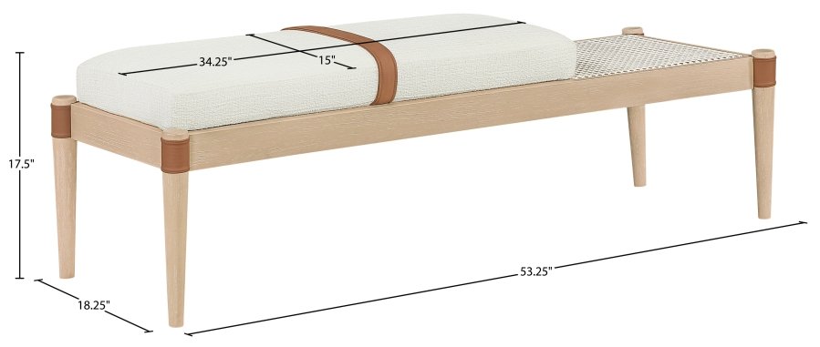 57883_0.jpg Nara Linen Textured Fabric Upholstered Bench - Image 13