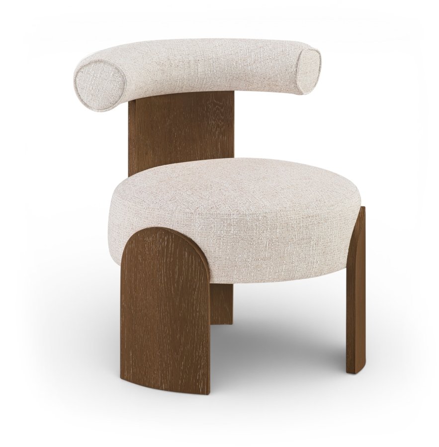 Calder Linen Textured Fabric Upholstered Chair
