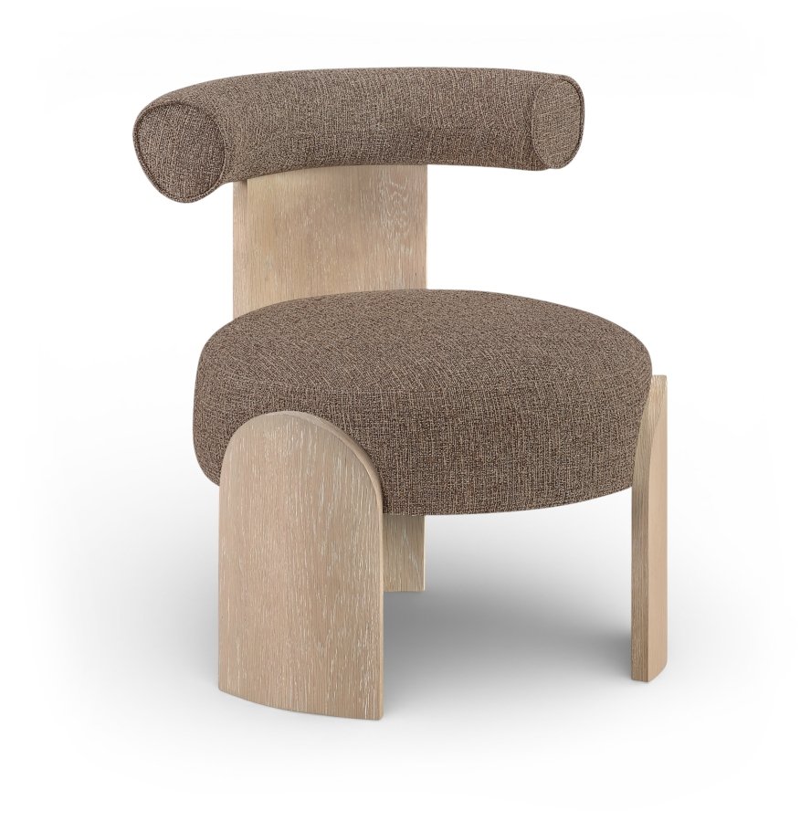 Calder Linen Textured Fabric Upholstered Chair