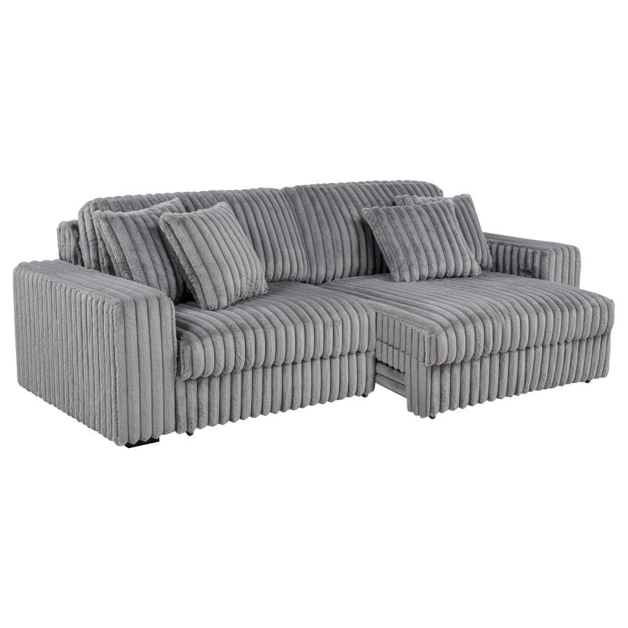 600536P_05x900.jpg JACANA CORDUROY UPHOLSTERED DUAL POWER CHAISE SOFA GREY - Image 5