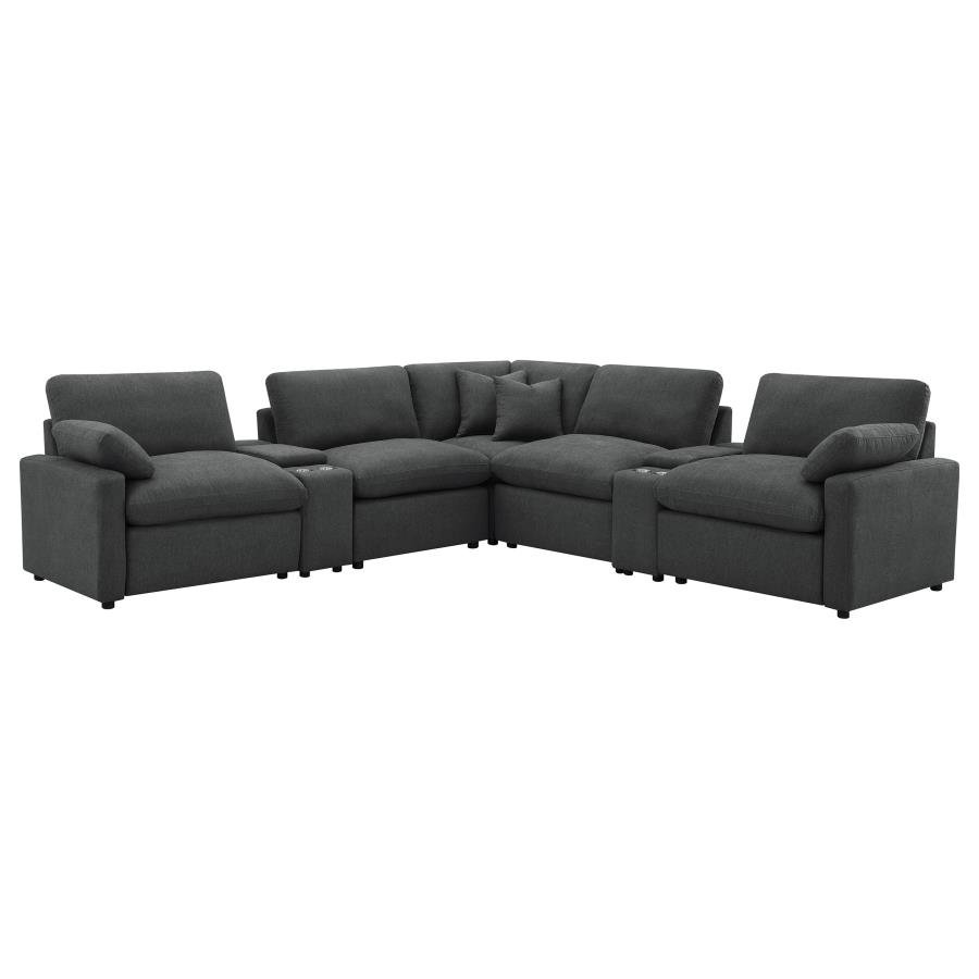 609530P-SETA_03x900.jpg COLLINS 7-PIECE MODULAR POWER RECLINING SECTIONAL DARK GREY - Image 3