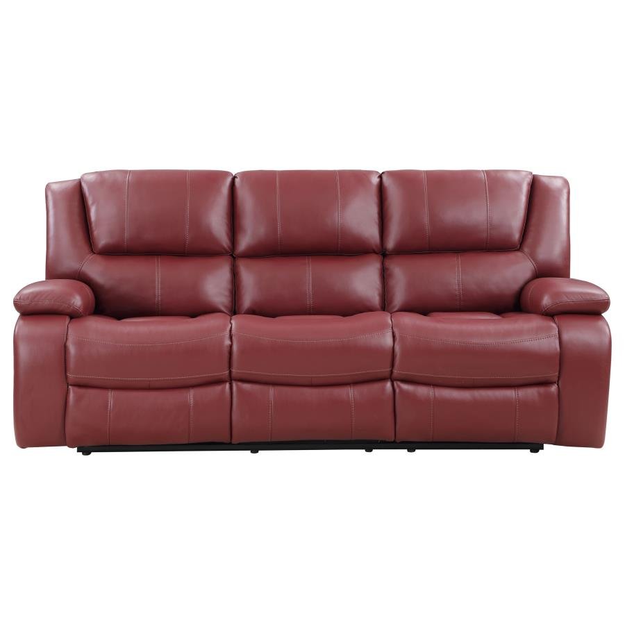 610241-S3_05x900.jpg CAMILA 3-PIECE UPHOLSTERED RECLINING SOFA SET RED - Image 5