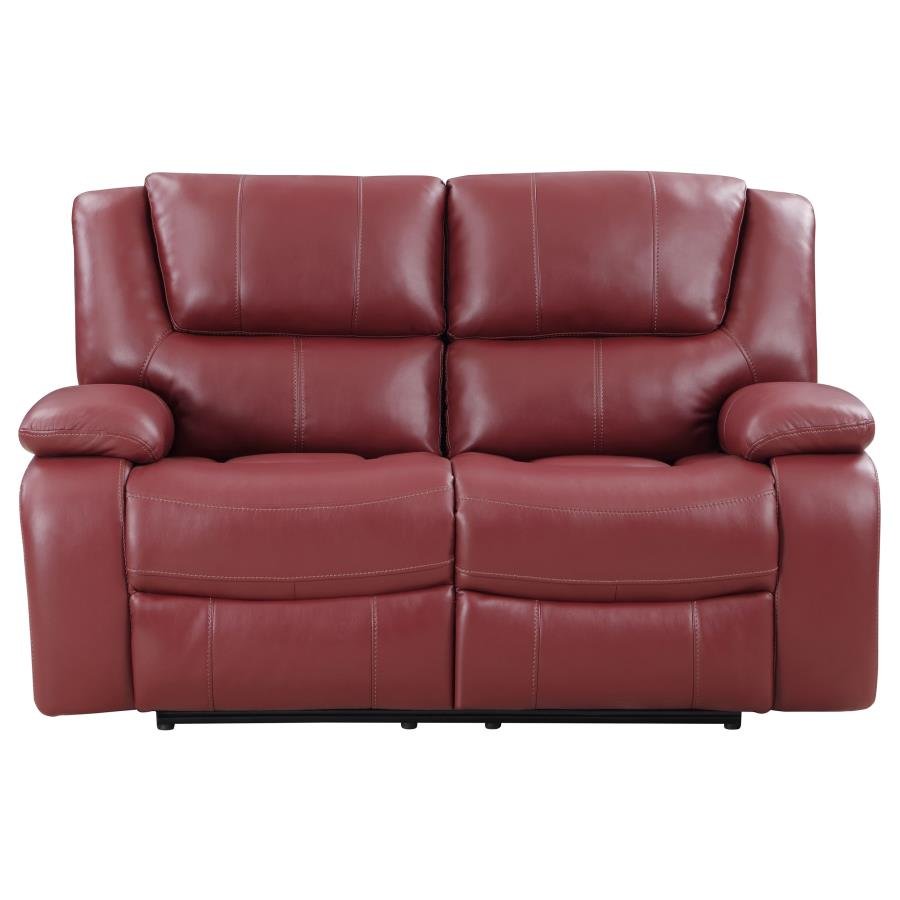 610241-S3_09x900.jpg CAMILA 3-PIECE UPHOLSTERED RECLINING SOFA SET RED - Image 9