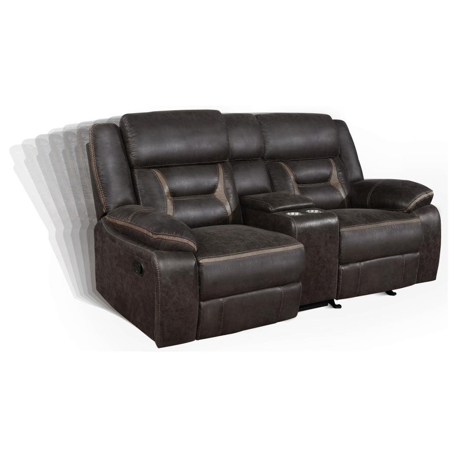 651354-S3_06x900.jpg GREER 3-PIECE UPHOLSTERED RECLINING SOFA SET BROWN - Image 6