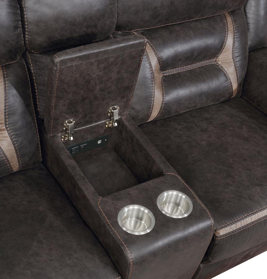 651354-S3_10x900.jpg GREER 3-PIECE UPHOLSTERED RECLINING SOFA SET BROWN - Image 10