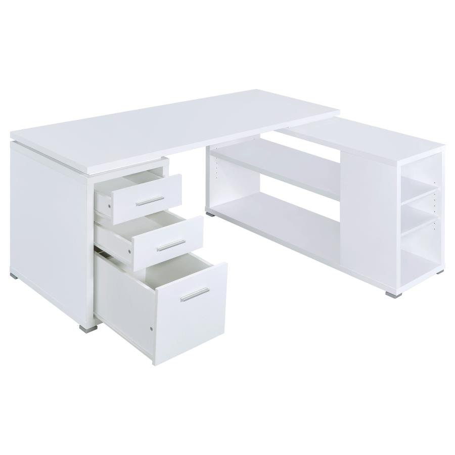 800516_03x900.jpg YVETTE 60-INCH 3-DRAWER L-SHAPE COMPUTER DESK WHITE - Image 3