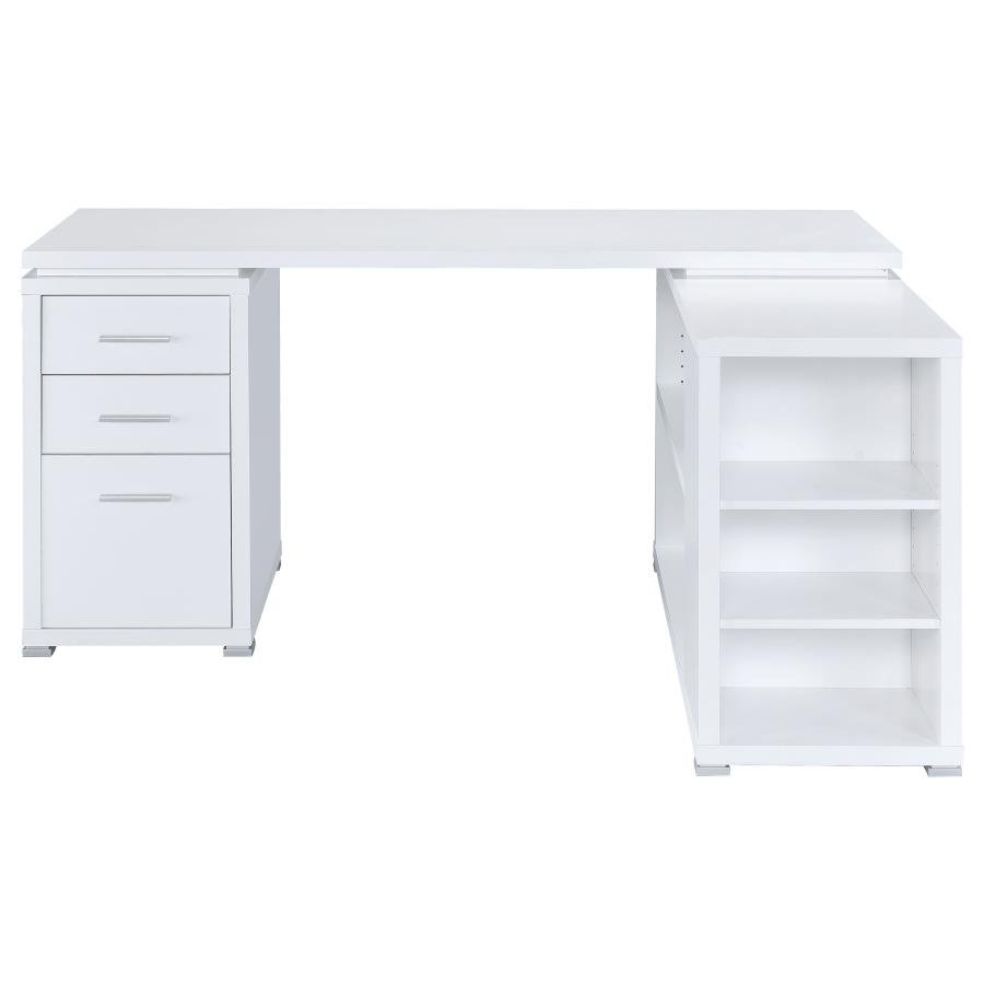 800516_05x900.jpg YVETTE 60-INCH 3-DRAWER L-SHAPE COMPUTER DESK WHITE - Image 5