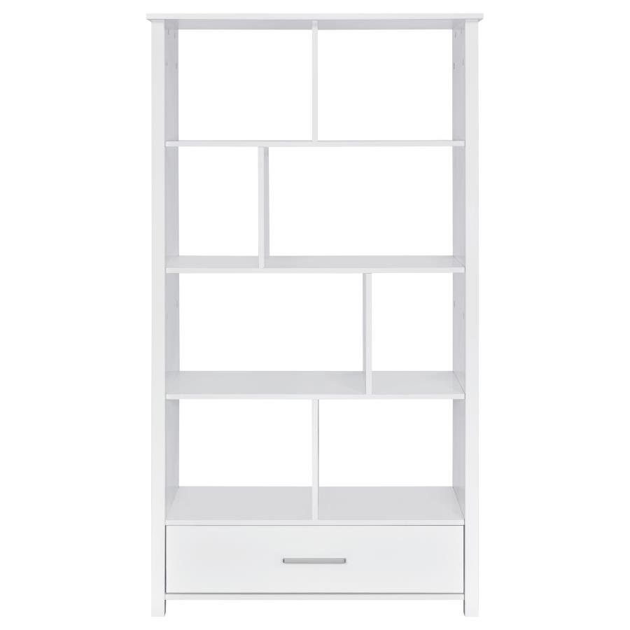 801574_04x900.jpg DYLAN 68-INCH 4-SHELF STORAGE BOOKSHELF WHITE HIGH GLOSS - Image 4
