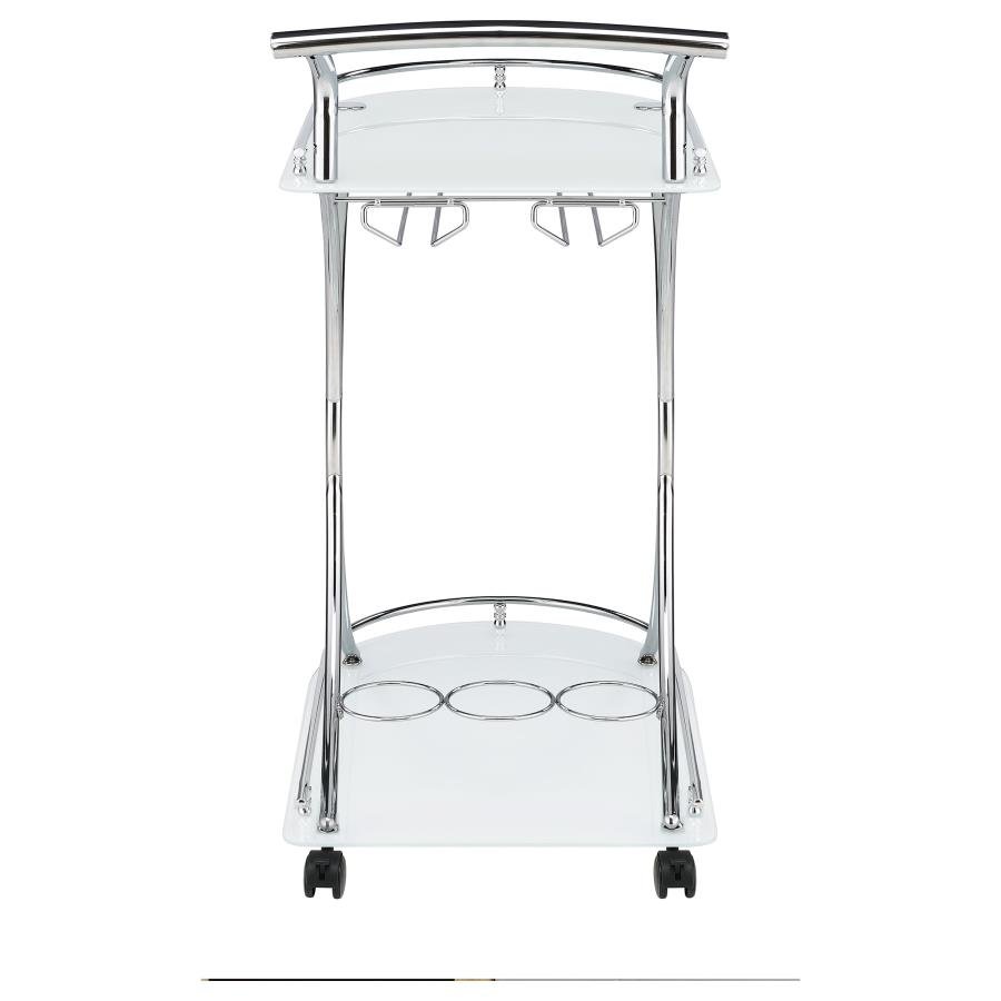 910002_07x900.jpg ELFMAN 2-TIER GLASS SHELF METAL BAR CART WHITE AND CHROME - Image 7