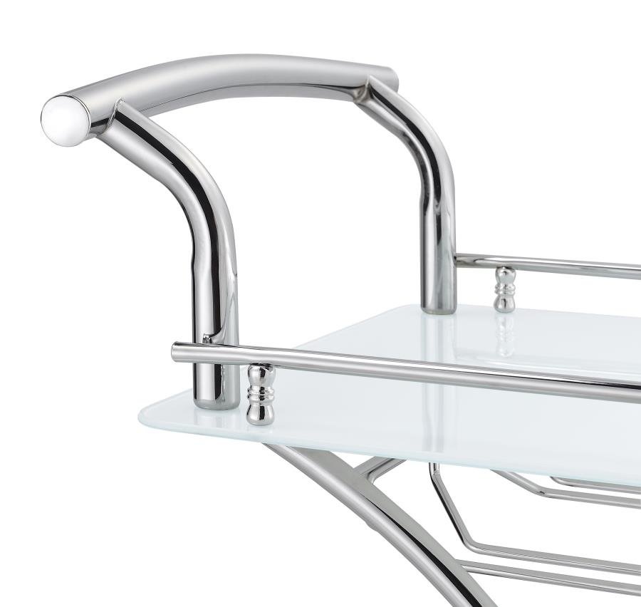 910002_10x900.jpg ELFMAN 2-TIER GLASS SHELF METAL BAR CART WHITE AND CHROME - Image 10