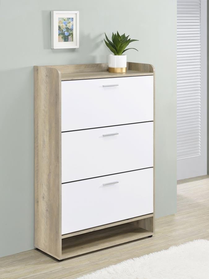 950403_01x900.jpg DENIA 3-TIER ENGINEERED WOOD SHOE CABINET WHITE - Image 2